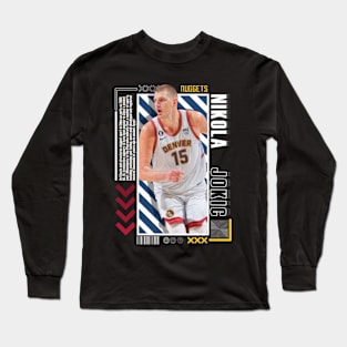 Nikola Jokic Paper Poster Version 10 Long Sleeve T-Shirt